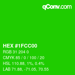 Color code: HEX #1FCC00 | qconv.com