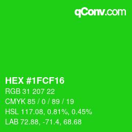 Color code: HEX #1FCF16 | qconv.com