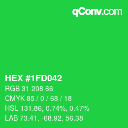 Color code: HEX #1FD042 | qconv.com