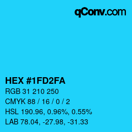 Color code: HEX #1FD2FA | qconv.com