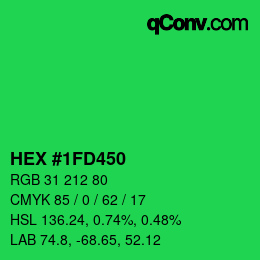 Color code: HEX #1FD450 | qconv.com