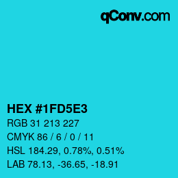 Color code: HEX #1FD5E3 | qconv.com