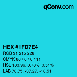Color code: HEX #1FD7E4 | qconv.com