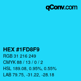 Color code: HEX #1FD8F9 | qconv.com