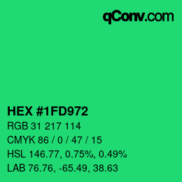 Color code: HEX #1FD972 | qconv.com