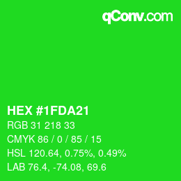 Color code: HEX #1FDA21 | qconv.com