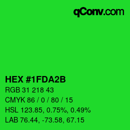カラーコード: HEX #1FDA2B | qconv.com