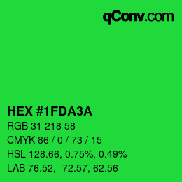 カラーコード: HEX #1FDA3A | qconv.com