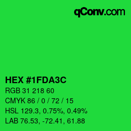 Color code: HEX #1FDA3C | qconv.com