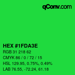 カラーコード: HEX #1FDA3E | qconv.com