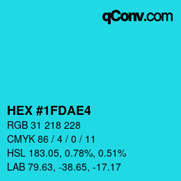 Color code: HEX #1FDAE4 | qconv.com