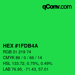 颜色代码: HEX #1FDB4A | qconv.com