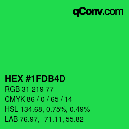 颜色代码: HEX #1FDB4D | qconv.com