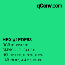 Color code: HEX #1FDF83 | qconv.com