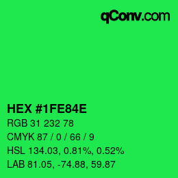 Color code: HEX #1FE84E | qconv.com