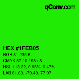 Color code: HEX #1FEB05 | qconv.com