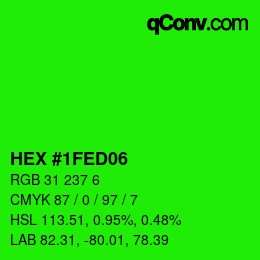 Color code: HEX #1FED06 | qconv.com
