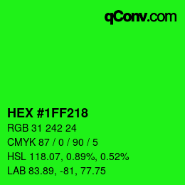 Color code: HEX #1FF218 | qconv.com