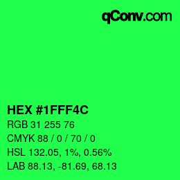 Color code: HEX #1FFF4C | qconv.com