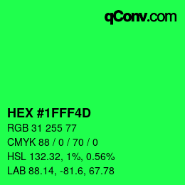 颜色代码: HEX #1FFF4D | qconv.com