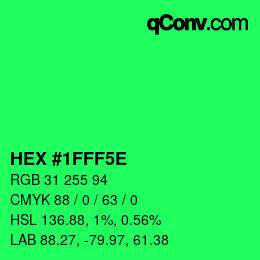 Color code: HEX #1FFF5E | qconv.com