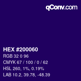 Color code: HEX #200060 | qconv.com