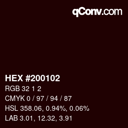 Color code: HEX #200102 | qconv.com