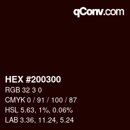 Color code: HEX #200300 | qconv.com
