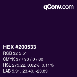 Color code: HEX #200533 | qconv.com