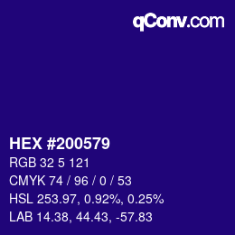カラーコード: HEX #200579 | qconv.com
