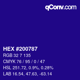 Color code: HEX #200787 | qconv.com