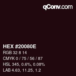 Color code: HEX #20080E | qconv.com