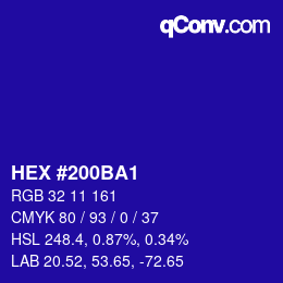 Color code: HEX #200BA1 | qconv.com