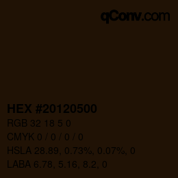 颜色代码: HEX #20120500 | qconv.com