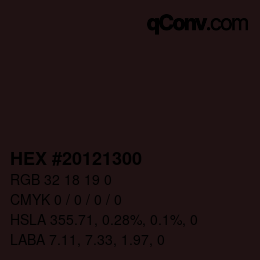 Color code: HEX #20121300 | qconv.com