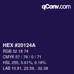 カラーコード: HEX #20124A | qconv.com