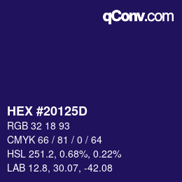 カラーコード: HEX #20125D | qconv.com