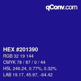 カラーコード: HEX #201390 | qconv.com