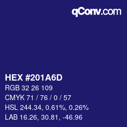 カラーコード: HEX #201A6D | qconv.com