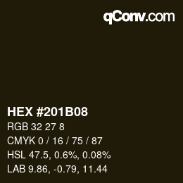 Color code: HEX #201B08 | qconv.com