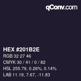 Color code: HEX #201B2E | qconv.com