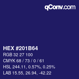 Color code: HEX #201B64 | qconv.com