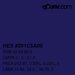Color code: HEX #201C5A00 | qconv.com