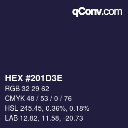 Color code: HEX #201D3E | qconv.com