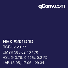 カラーコード: HEX #201D4D | qconv.com