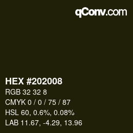 Color code: HEX #202008 | qconv.com