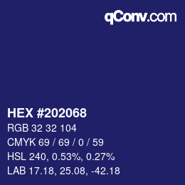 Color code: HEX #202068 | qconv.com