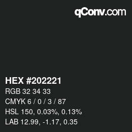 Color code: HEX #202221 | qconv.com