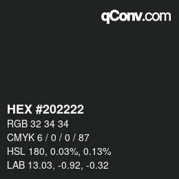 Color code: HEX #202222 | qconv.com