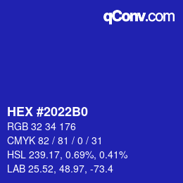 Color code: HEX #2022B0 | qconv.com